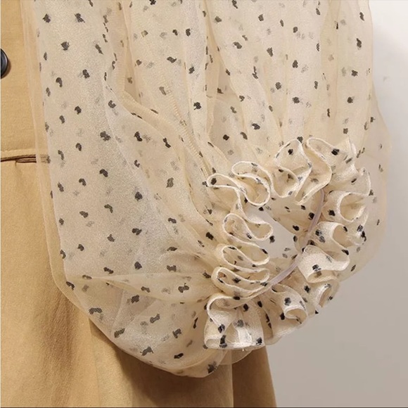 - Windbreaker For Women Patchwork Lantern Sleeve High Waist Belt Female's … - Picture 6 of 6